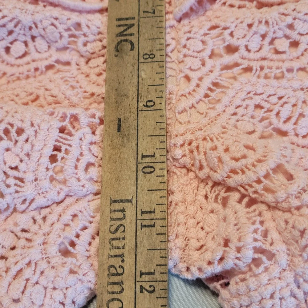 Justice Lace Tiered Shorts Girls 14/16 Pink Smocked Waist Scalloped Boho Summer